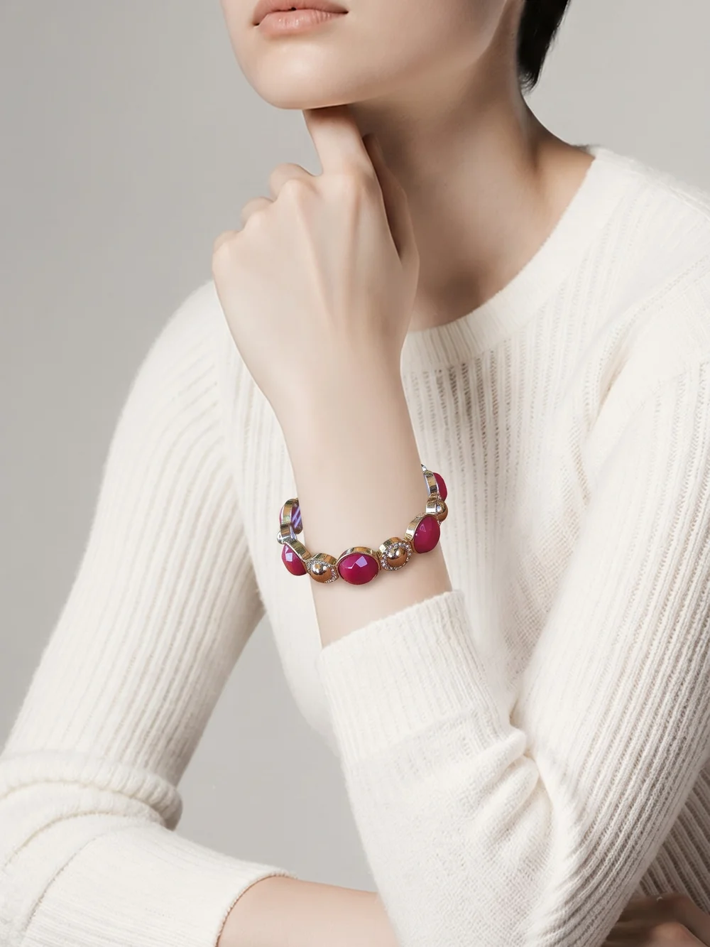 Charter Club Pink Statement Jewelry Set – Necklace, Bracelet & Earrings